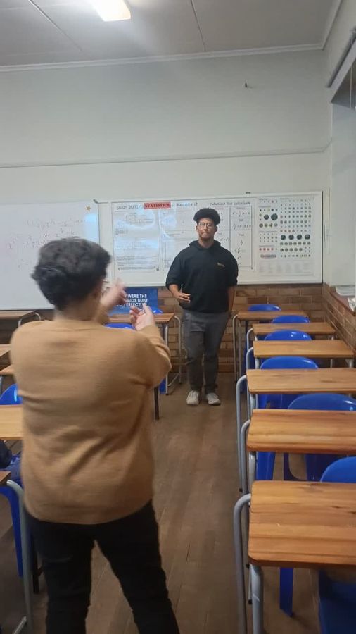 An isiXhosa lesson at the whiteboard